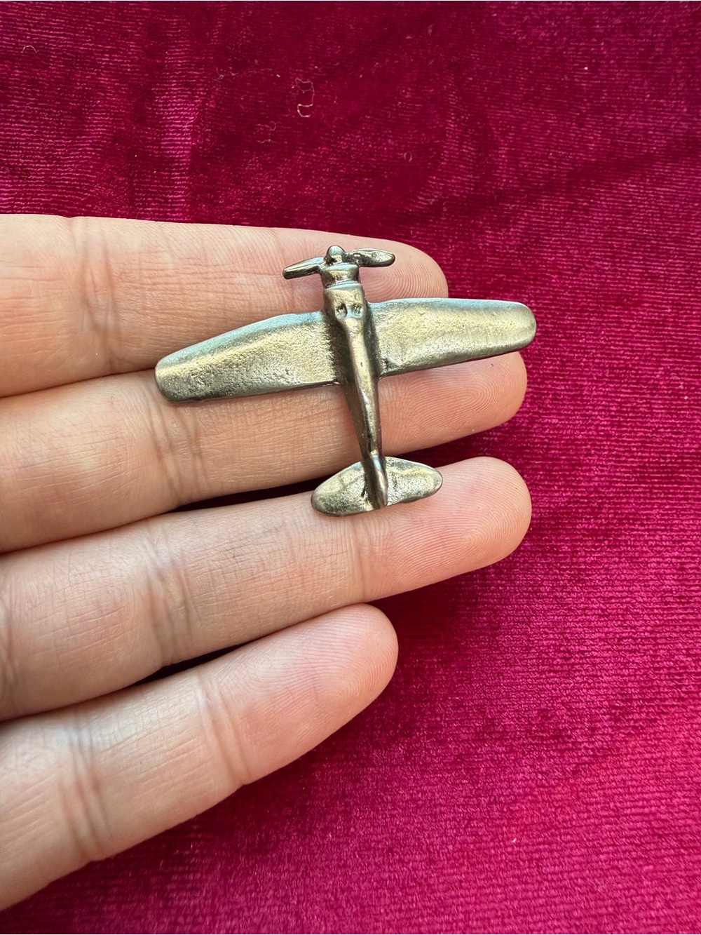 Vintage Silver-tone Metal Airplane Brooch